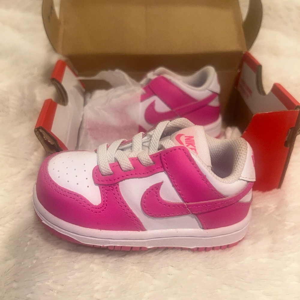 Nike Pink and White Dunks Toddler